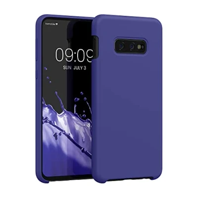 Abbildung von kwmobile Hülle kompatibel mit Samsung Galaxy S10e Silikon Handy Case Handyhülle weiche Oberfläche kabelloses Laden Blauviolett