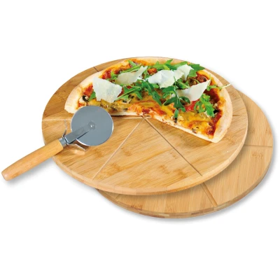 Abbildung von KESPER Schneidebrett, (Set, 3 St.), inkl. Pizzaschneider, aus FSC zertifiziertem Bambus