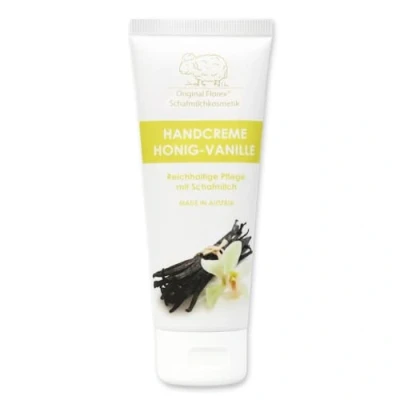 Abbildung von Florex Handcreme Honig Vanille mit Bio Schafmilch ohne Palmöl 75 ml