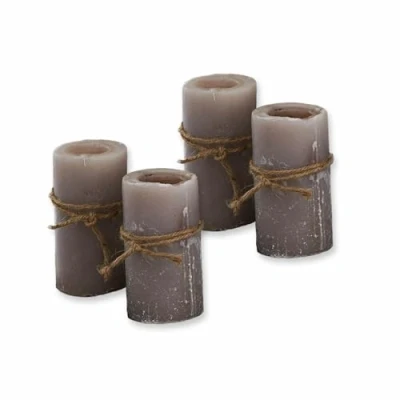 Abbildung von Loberon Kerze 4er Set Braga, durchgefärbte Kerzen, Adventskerzen, Adventskranz, Weihnachten, Weihnachtsdeko, Paraffinwachs, H/Ø ca. 13/7 cm, Taupe