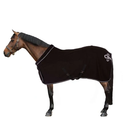 Abbildung von HKM 7224 Fleecedecke mit Kragen, Pferdedecke Stalldecke Weidedecke, Schwarz, 135 cm