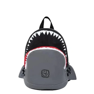 Abbildung von pick &amp; PACK Shark Shape S Tagesrucksack für Kinder, Größe: One Size, Visible grey