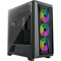 Abbildung von Xilence Xilent X X912.ARGB Gaming PC Gehäuse, 3X 120mm ARGB Lüfter, 1x schwarzer ATX Midi Tower Case, Mesh Front Panel für Guten Airflow und PWM/ARGB Control Board, Glas Side Panel, schwarz