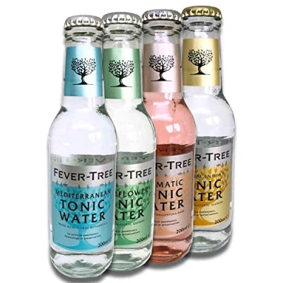 Abbildung von Fever Tree Set Tonic Water, 1x Mediterranean, 1 x Premium Indian, Aromatic, Elderflower (4 Flaschen Mix)