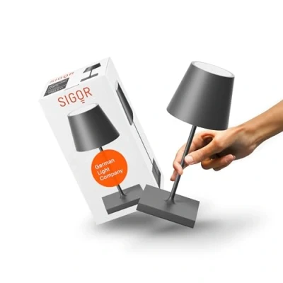 Abbildung von Sigor LED Tischleuchte Akku NUINDIE USB C Mini 250 mm Graphitgrau, fest Integriert