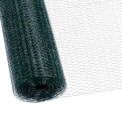 Abbildung von CCLIFE Hühnerzaun Geflügelnetz , Maschenweite 25 mm Höhe 100 cm Länge 25/50 m PVC Beschichtet Grün