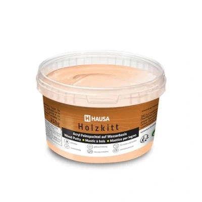 Abbildung von HAUSA Holzkitt 250 g Erle Holzspachtelmasse, Kitt für Holz, Holzspachtel/Füllmasse zum Reparieren von Holzschäden gebrauchsfertig ausgezeichnete Füllkraft schnelltrocknend rissbeständig