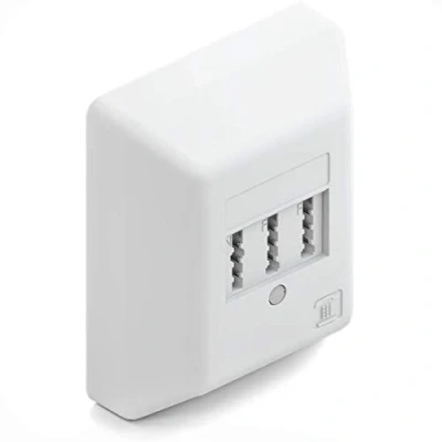 Abbildung von deleyCON Telefondose TAE NF/F Aufputzdose NFF 2x Telefon + 1x Netzwerk Adapter