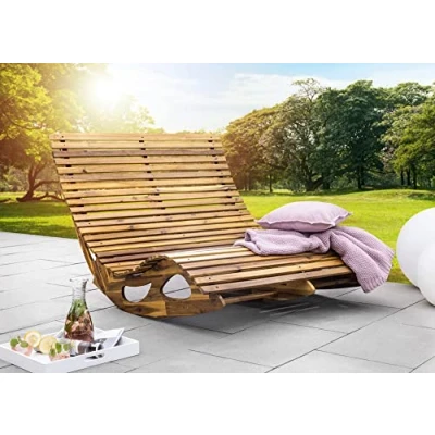 Abbildung von HC Garten &amp; Freizeit Doppelliege Ergonomische Doppelschwungliege XXL Saunaliege, Kein Set, wippbar