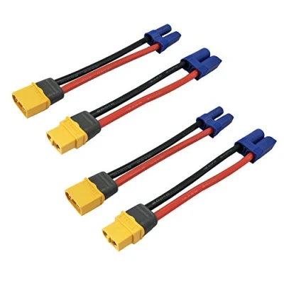 Abbildung von Yiqigou 2 Paar Amass XT60H XT60 Männlich Weiblich Stecker Steckverbinder auf EC5 Adapter Kabel mit 12WAG Silikonkabel