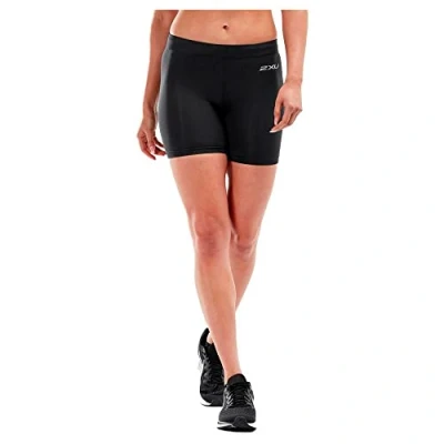 Abbildung von 2XU Damen Kompressionsstrumpfhose Game Day, 12,7 cm, Schwarz, schwarz/Silber, XS