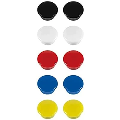 Abbildung von Westcott Haftmagnete 10er Pack, 15 mm, rund, je 2x weiß, schwarz, rot, blau, gelb, E 10806 00