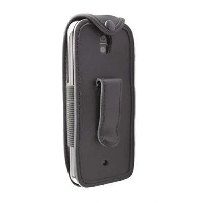 Abbildung von caseroxx Hülle Ledertasche mit Gürtelclip für Nokia 6300 4G aus Echtleder, Tasche und Sichtfenster in schwarz
