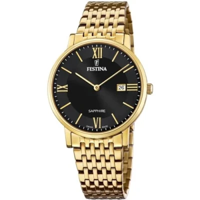 Abbildung von Festina Uhr Für Herren F20020/3 Swiss Made Gold Edelstahl Case GoldEdelstahl Band