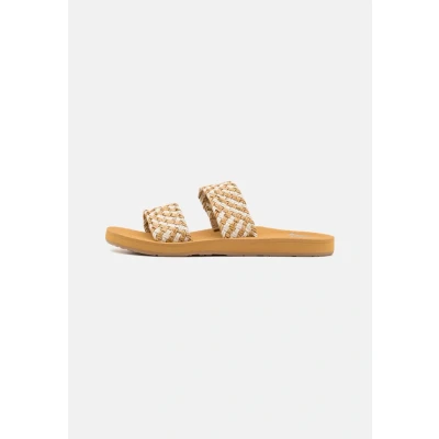 Abbildung von Roxy Porto Slide Pantolette flach, Damen, Größe: 38, Natural Textil