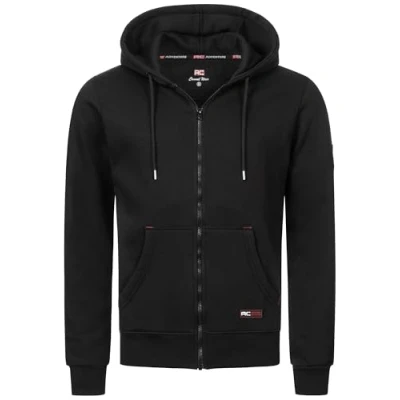Abbildung von Rock Creek Herren Kapuzenpullover mit Reißverschluss Pullover Hoodie Kapuzenjacke Sweatshirt Kapuzensweatjacke Kapuzenpulli H 387 Schwarz 5XL