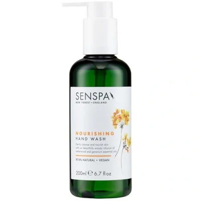 Abbildung von SenSpa Pflegende Zedernholz Handwäsche, 200 ml, natürliche, vegane Flüssigseife, organische feuchtigkeitsspendende perfekt für trockene und empfindliche Haut, luxuriöse