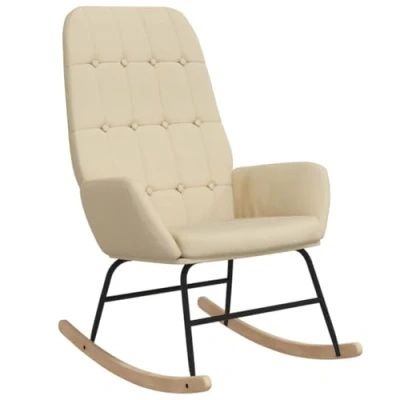 Abbildung von vidaXL Schaukelstuhl Schwingstuhl Relaxsessel Schaukelsessel Sessel Schwingsessel Relaxstuhl Polstersessel Polsterstuhl Wohnzimmer Creme Stoff