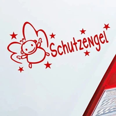 Abbildung von Hellweg Druckerei Schutzengel Fahrt Schutz Engel Angel Guard Auto Aufkleber Sticker Heckscheibenaufkleber