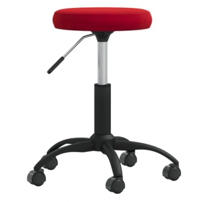 Abbildung von vidaXL Massagehocker mit Rollen Drehbar Höhenverstellbar Rollhocker Arbeitshocker Salon Beauty Hocker Drehhocker Praxishocker Samt Weinrot