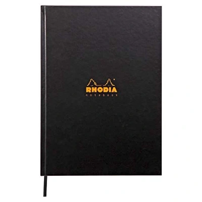 Abbildung von Rhodia 19056C Rhodiactive Notizbuch (DIN A4, liniert mit Rand, Kladde, Kalender, 90 g, 21 x 29.7 cm, 80 Blatt) 1 Stück schwarz