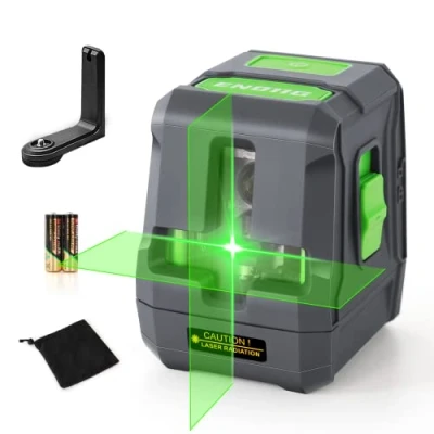 Abbildung von Kreuzlinienlaser Grün, ENVENTOR EN011G Selbstnivellierend Linienlaser 25m ± 0,3mm/m, Vertikale/Horizontale Laser, IP54 Staub &amp; Wasserschutz mit Magnethalterung 360, Schutztasche 2 * AA Batterien