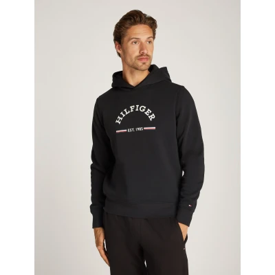 Abbildung von Tommy Hilfiger Kapuzensweatshirt ROUNDALL HOODY kontrastfarbener Markenprint
