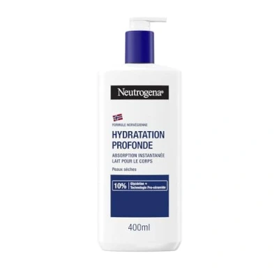 Abbildung von Neutrogena Körperlotion Tiefenfeuchtigkeit (400 ml Pumpflasche) schnell einziehende Körpermilch für trockene Haut