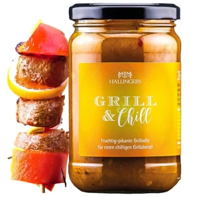 Abbildung von Hallingers Grill &amp; Chill Feinstes Chutney, handgemacht (Glas) Adventskalender Neuheiten befüllen Geburtstag Glückwunsch Neues Zuhause Danke Freundschaft Genesung
