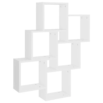 Abbildung von vidaXL Würfelregal Wandregal Hängeregal Cube Lounge CD Regal Dekoregal Bücherregal Schweberegal Wandboard Regalwürfel Weiß 78x15x93cm Holzwerkstoff