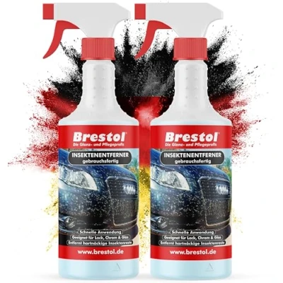 Abbildung von Brestol Insektenentferner 2X 750 ml gebrauchsfertig Insektenlöser Polycarbonat geeigneter Insektenreiniger Vogelkotentferner Spezialreiniger alkalisch