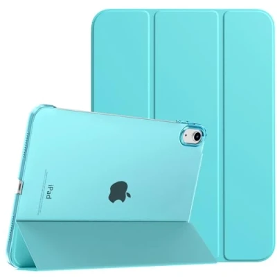 Abbildung von TiMOVO Hülle Kompatibel mit iPad 10 Generation 10,9 Zoll 2022, 10. Schlank Smart Case Cover, Auto Schlaf/Aufwach Schutzhülle Transluzent Hart PC Rückhülle, Azurblau