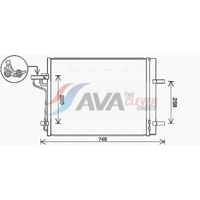 Abbildung von PRASCO FD5647D Klimakondensator mit Trockner 10,3 7,0 Aluminium 576 FORD: FOCUS 3 Turnier, 3, KUGA 2