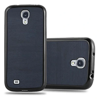 Abbildung von Cadorabo Hülle kompatibel mit Samsung Galaxy S4 Schutzhülle TPU Silikon Case Wooden Design Slim Kratzfest Weiche Gummi Rundumschutz für in Blau