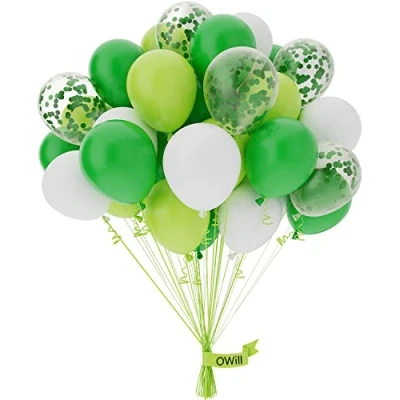 Abbildung von Luftballons Grüne Weiße Konfetti 50 Stück,25cm,Dschungel Luftballons,Luftballons Geburtstag für Deko Geburtstag,Deko Hochzeit,Party Deko,Geburtstag Jungen
