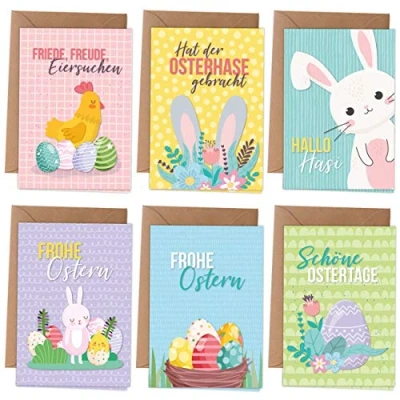 Abbildung von PAPIERDRACHEN Osterkarte Ostergrußkarten mit Umschlag