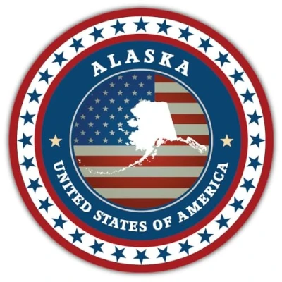 Abbildung von WildeBabsKLBT 11cm 2xHochwertiger Auto Aufkleber Sticker Decal Autoaufkleber Folie Wunschtext Alaska USA Staat G2107