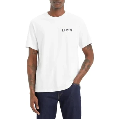 Abbildung von Levi&#039;s Herren Ss Relaxed Fit Tee T Shirt, Headline Logo 2 White+, S