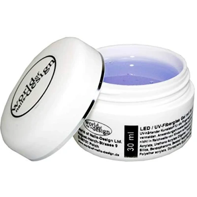 Abbildung von World of Nails Design UV Gel LED/UV Fiberglas klar 1 Phasengel, Aufbaugel mit Sunblocker, professionelle Studioqualität
