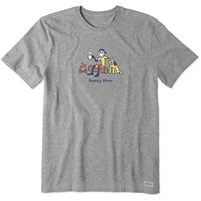 Abbildung von Life Is Good Herren Vintage Crusher Graphic T Shirt Happy Hour Camping Heather Grey Large