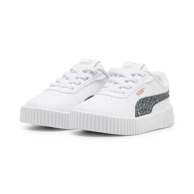 Abbildung von Puma Carina 2 0 Animal Update Klein Lauflernschuh für Kinder, Größe: 21, White mineral gray gold Kunststoff/textil