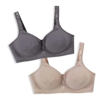 Abbildung von Playtex Damen Us4803 Bügelloser 18 Stunden, seidig weich BH, 2er Pack Private Jet/Nude, 80D
