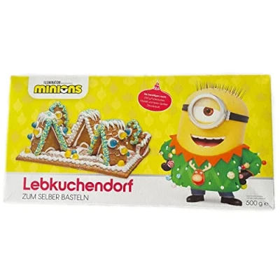 Abbildung von Minion Haus Lebkuchen Bastelset mit 2D Figuren, 2 Stück