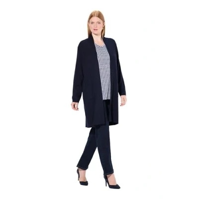Abbildung von Ulla Popken LONG OPEN Front Strickjacke, Damen, Größe: 42/44, Dark blue