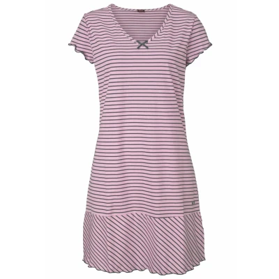 Abbildung von H.I.S Nachthemd, Damen, Größe: 36/38, Rosa geringelt