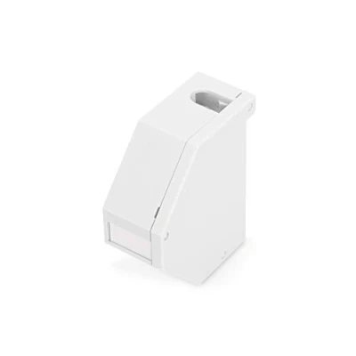 Abbildung von DIGITUS Hutschienen Adapter Für Keystone Modul 1 Port Gewinkelt Schriftfeld Staubschutzklappe Erdungsfeder