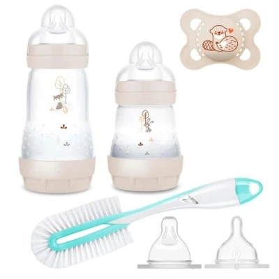 Abbildung von MAM Vorteilspack Starterset Anti Colic Flaschen Set mit 2 (160 ml &amp; 260 ml) und Gr.1, Schnuller 0 6M Flaschenbürste