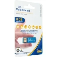 Abbildung von MediaRange USB 2.0 Speicherstick 8GB Nano Stick Mini Flash Laufwerk mit Büroklammer Funktion, externe Speichererweiterung Lesegeschwindigkeit von bis zu 14 MB/s, Farbe Blau