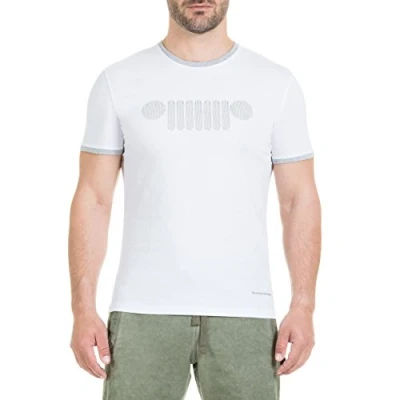 Abbildung von JEEP O100792 W012 T Shirt mit gewellter Grill Stickerei (Custom Fit) Unisex Optical White XL