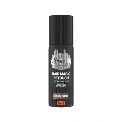 Abbildung von The Shave Factory Magic Retouch Spray Ansatz in Sekunden kaschieren nahtlos mit Ihrer eigenen Haarfarbe verblenden für einen makellosen Look 100ML (mittelbraun, 1 Stück)